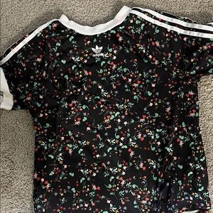 Adidas ' Black Shirt with Floral Print medium